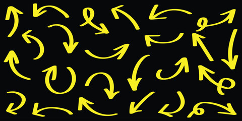 arrows set for business plan, presentation and education. Sketch arrow vector set. Hand drawn arrows, mark point icon design collection. vector illustration on white background.