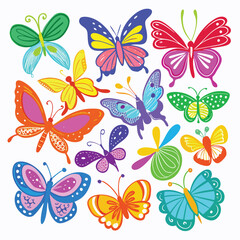 Colorful seamless vector pattern featuring butterflies, flowers, and nature-inspired floral designs perfect for spring and summer textile decoration