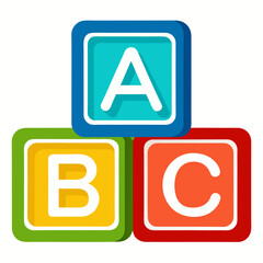 Colorful alphabet blocks stacked together abc blocks learning