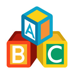 Colorful alphabet blocks stacked together toy blocks learning