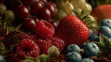Berry Bliss Strawberry Raspberry Grape and Blueberry Delight for Summer Healthy Food Fresh Snack 100