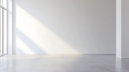 Sunlit Empty Room Interior. (1)