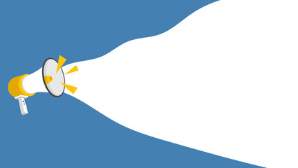 megaphone with copy space for announcement or marketing, vector illustration.