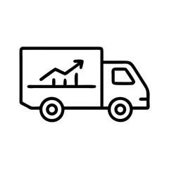 Delivery Truck with Growth Chart Icon – Logistics and Business Progress Symbol