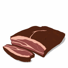 Smoked beef brisket with pink meat and brown crust smoked brisket food