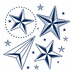 Starburst shapes and celestial elements stars geometric