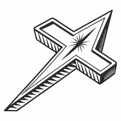 Stylized starburst cross symbol religious spiritual
