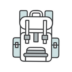 Backpack with light blue accents travel hiking