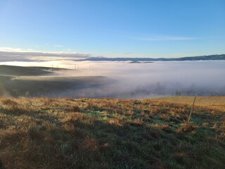 Obraz premium Foggy undercast in the San Ramon Valley, California