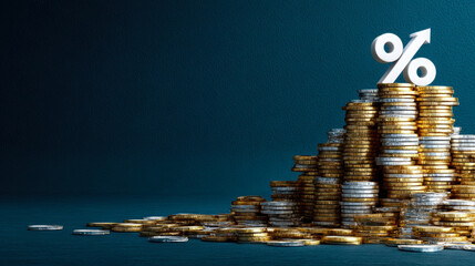 A visually striking depiction of stacked coins illustrating financial growth.