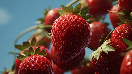 Juicy Red Strawberries Fresh From the Farm Organic Ripe Fruit Summer Harvest Sweet Berry Delicious