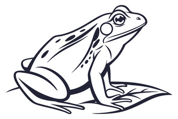 Striking black depiction of a frog showcases bold lines and intricate details beautifully