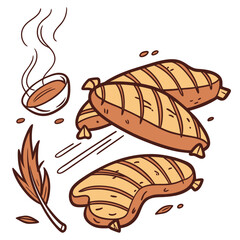 Grilled chicken wings with dipping sauce and garnish barbecue food