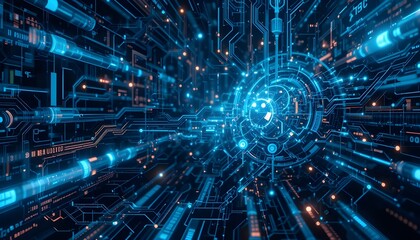 High-Tech Background for Covers and Business Cards &ndash; Futuristic Digital Design for Technology and Corporate Branding Projects