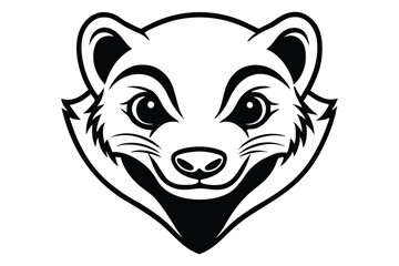 A stylized black and white wolverine face presents a fierce yet cute appearance