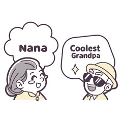 Happy Nana and Coolest Grandpa Chatting family conversation