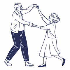 Obraz premium Elderly couple dancing joyfully together celebration romance