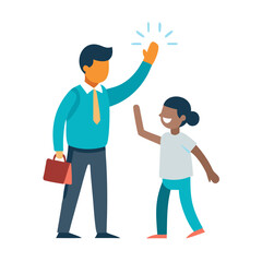 Teacher and student high five illustration education success