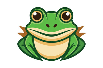 Line drawing depicts a spotted bullfrog head looking to the right closely
