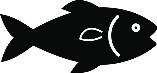 Fototapeta premium Simple black silhouette of a fish.