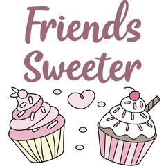 Pink frosted cupcakes with cherry and wafer frosting sprinkles