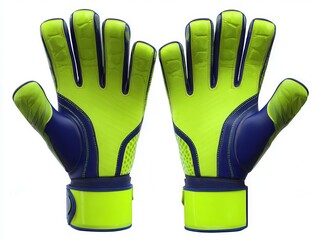 Two soccer goalkeeper gloves in vibrant yellow and blue offer protection and enhanced grip during practice and matches.