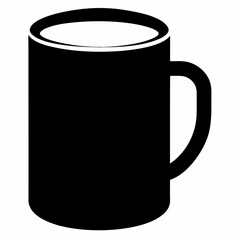 coffee mug silhouette on white background