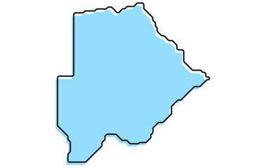 A simple stylized map of the country of Botswana