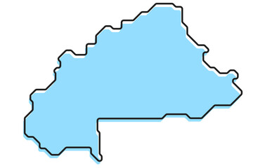 A simple stylized map of the country of Burkino Faso