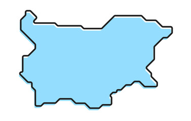 A simple stylized map of the country of Bulgaria