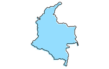 A simple stylized map of the country of Colombia