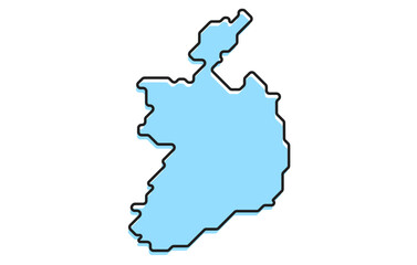 Obraz premium A simple stylized map of the country of Ireland