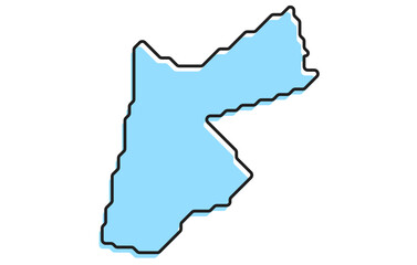 A simple stylized map of the country of Jordan