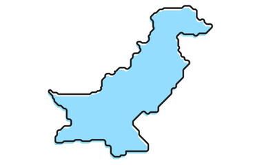 A simple stylized map of the country of Pakistan