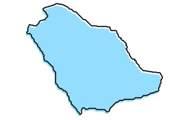 Obraz premium A simple stylized map of the country of Saudi Arabia