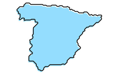 A simple stylized map of the country of Spain