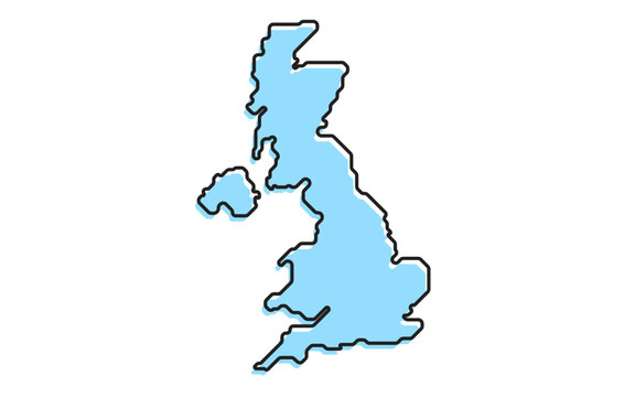 A simple stylized map of the country of United Kingdom