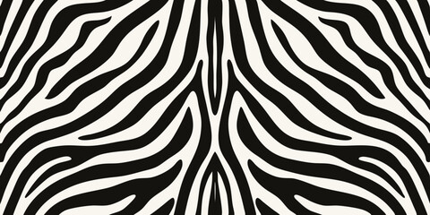 Abstract black and white zebra stripe pattern seamless background © Dibyendu