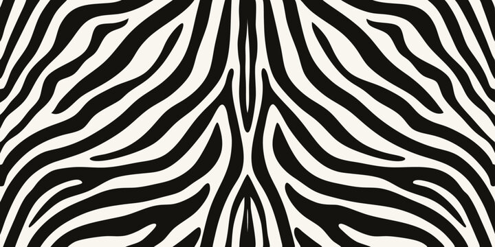 Abstract black and white zebra stripe pattern seamless background