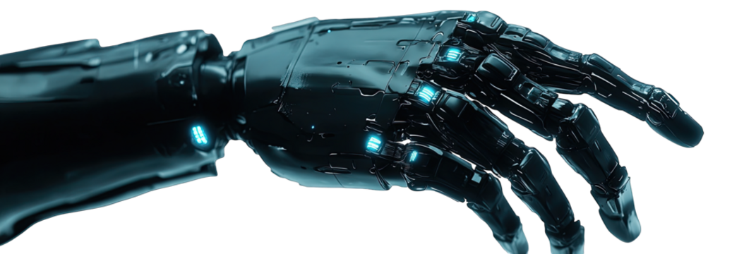 Futuristic metallic arm, intricate design