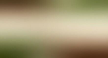 Abstract blurred background with a soft gradient of earthy tones. Gentle transition of green, brown, and beige colors creating a serene and natural bokeh effect.