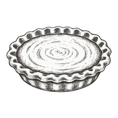 Classic round pie dish with textured crust and smooth surface  