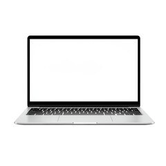 Fototapeta premium Two modern smartphones with blank white screens angled and overlapping on a transparent background isolated on transparent background