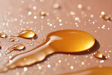Amber Droplet Resting on a Sea of Glitter (1)