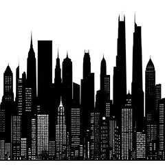 Abstract urban skyline silhouette with various building heights5. Abstract urban skyline silhouette with various building heights