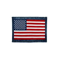 Distressed Denim American Flag Patch: Patriotic Textile Detail