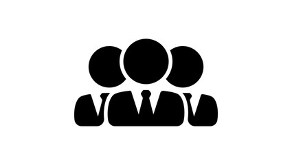 Business group symbol, black isolated silhouette
