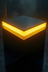 An open magic book with glowing light illuminates a dark room interior, a mystical design for a night's wonder