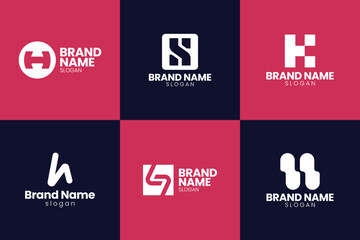 Modern Letter H Logo Design for Business and Company Branding Identity Set