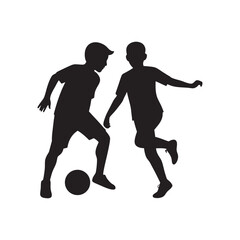 Boys Playing Football On Ground